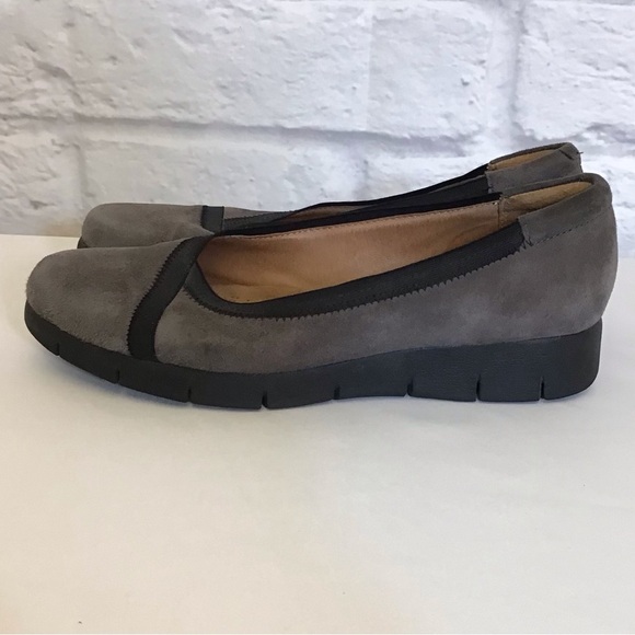 Clarks 10 Artisan Suede Women's Gray Suede Slip-On Comfort Shoes - Picture 11 of 11